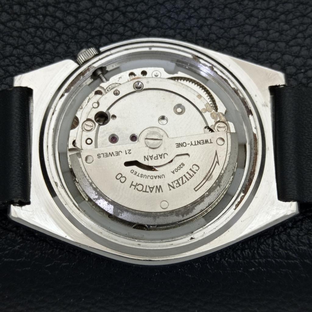 JAPAN MENS VINTAGE CITIZEN AUTOMATIC 8200 SILVER COLOR DIAL WATCH A500294-2 R151b-a500294