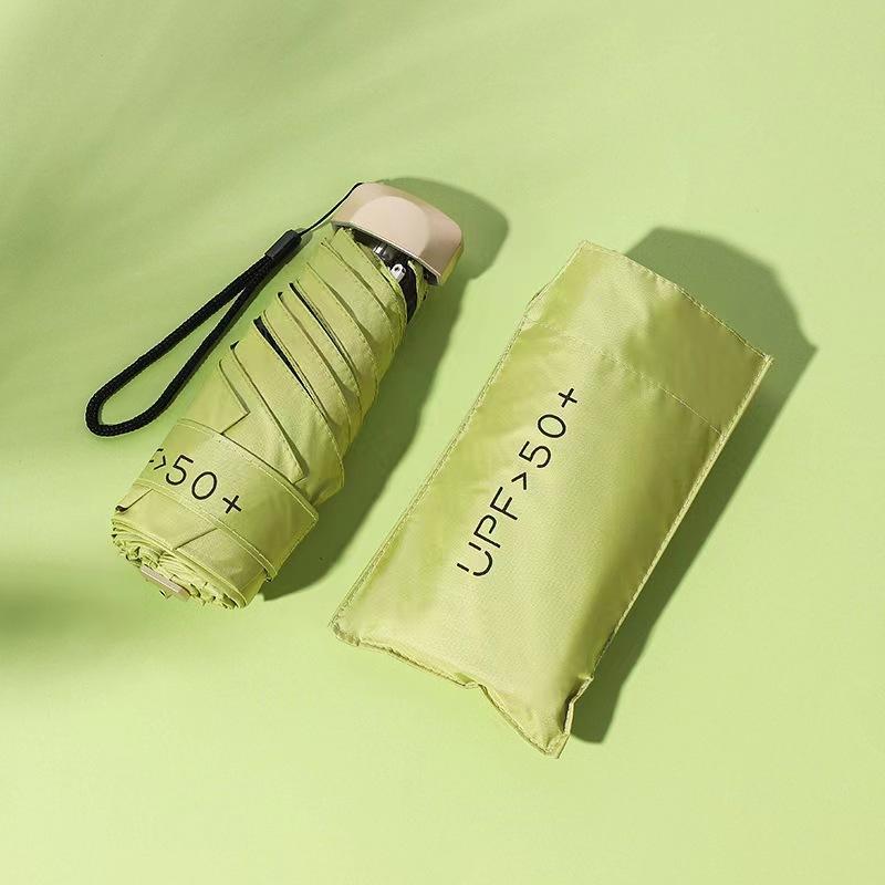 Mini Oil Painting 50% Pocket Capsule Umbrella Small Portable Sunscreen 50% Six Bones Sun Umbrella Flat Umbrella