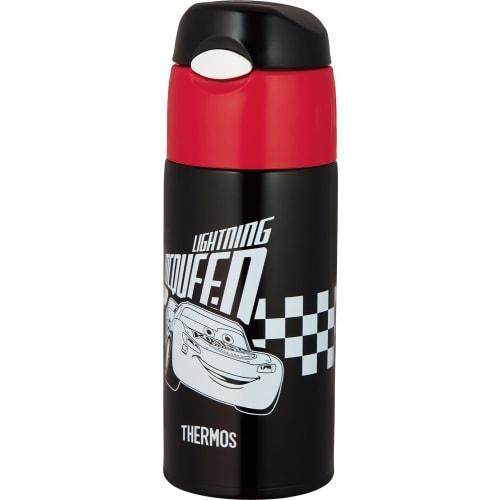 Thermos Vacuum Insulated Straw Bottle [One Touch] 400ml Cars Black Check FHL-401FDS BKC