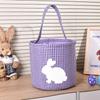 Cloth Easter Rabbit Basket Plaid Easter Egg Hunt Basket Tote Plaid Basket  Household Use