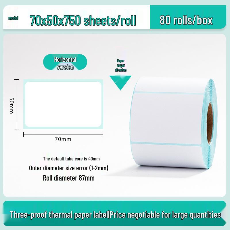 Waterproof Thermal Label Paper, Self-Adhesive Barcode Stickers, 100x100mm, ePacket Express, Thermal Printing.