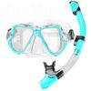 Dry Snorkel Mask Set Panoramic Wide View Anti-Fog for Adults Underwater Snorkeling Swimming Training Diving Glasses Adjustable 3