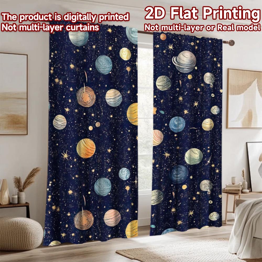 2D flat Photography Backdrop Popular Party Backdrop Colorful Cosmic Planets 100% Polyester Anniversary Perfect for Wall and