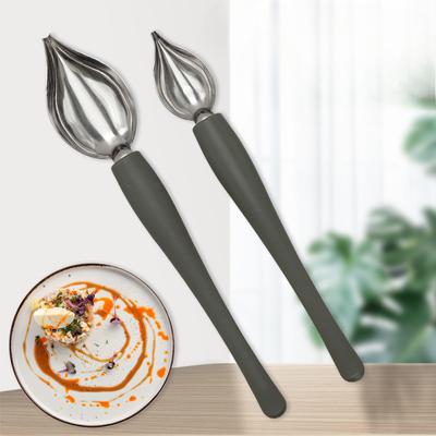 2 Peças Prato de Restaurante Comida Ocidental Assar Sobremesa Aço Inoxidável Colher Pintada para Molho Cozinha Molecular Colher Pontiaguda Garfo para Fondue