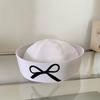 Uniform Beret Hat for Women Breathable Sailor Hat Girl Bowknot Print Domed Hat Subcultures Roleplay Headwear