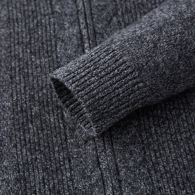 FAPAI Men's Premium Wool Blend Stand-Collar Cardigan