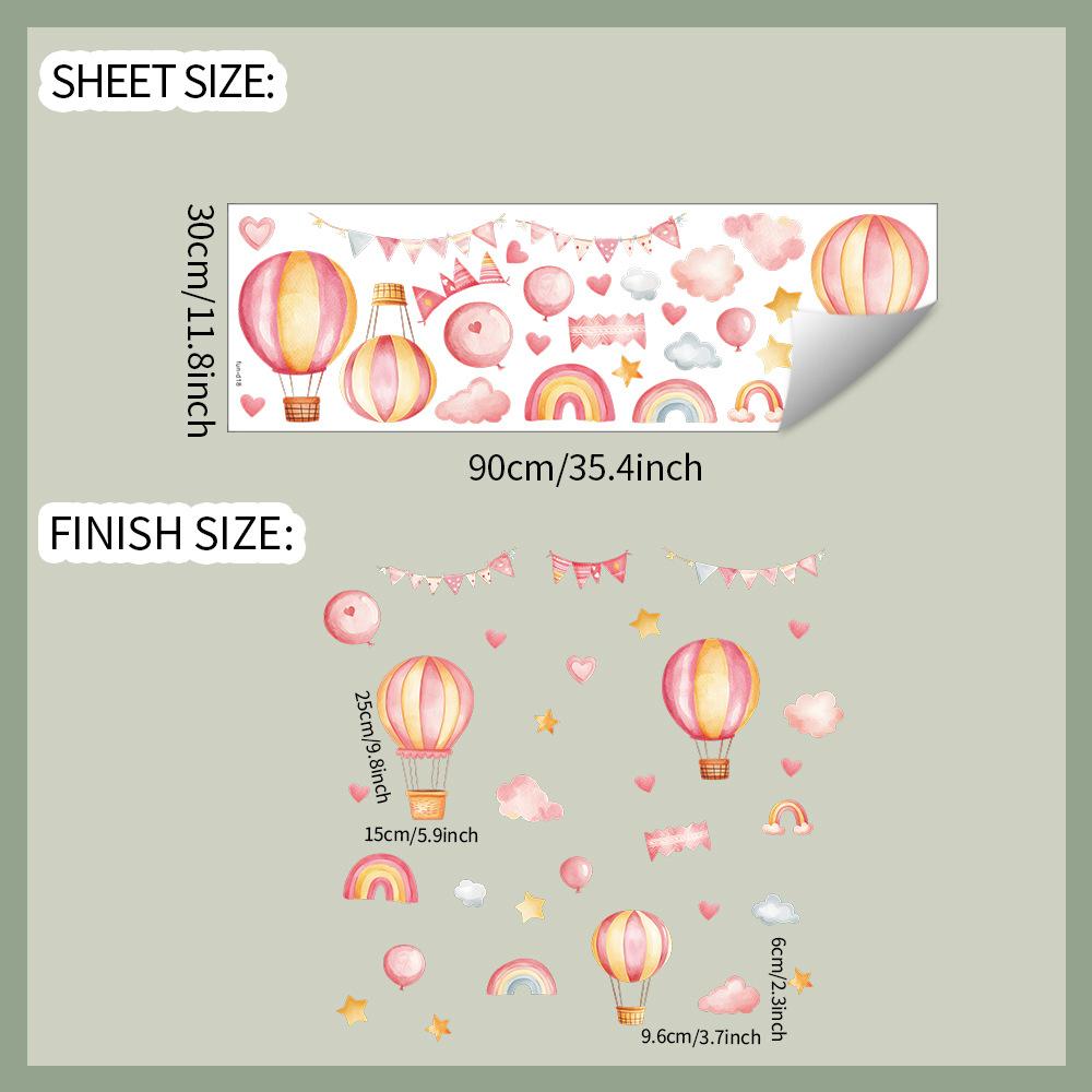 

Розовый воздушный шар звезда и облако спальня гостиная украшение дома наклейки на стену