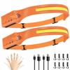 2-Pack Rechargeable Waterproof LED Headlamp with Motion Sensor for Outdoor Activities