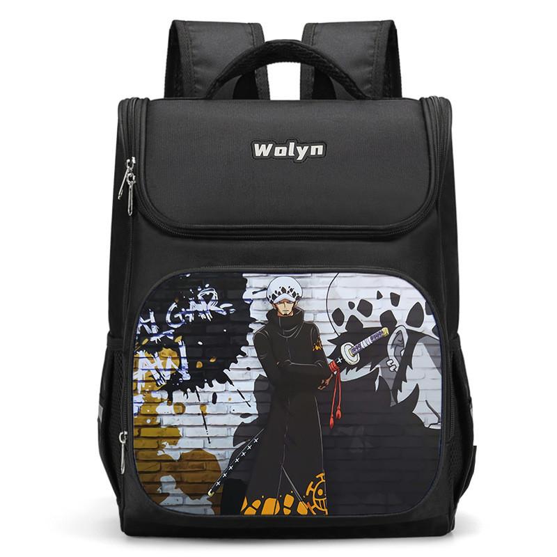 Spacious Luffy Zoro Backpack For Elementary Boys And Girls With Double Layer Oxford Fabric
