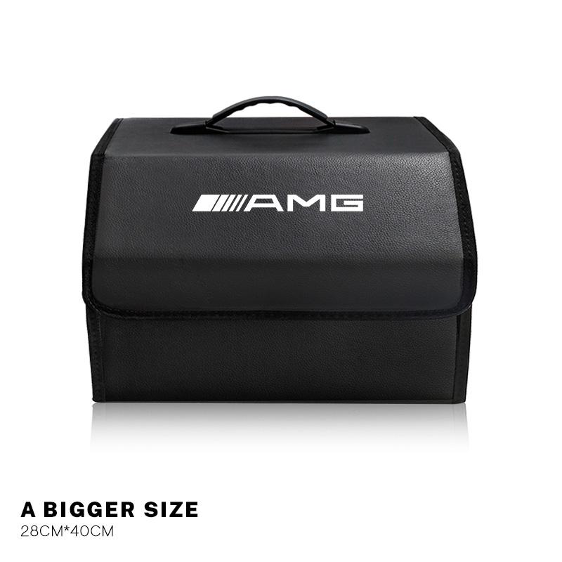Portable Car Trunk Organizer Box Leather Travel Storage Bin For Mercedes Benz AMG GLE GLS CLA CLE GLC CLS GLA Tire Valve Cap