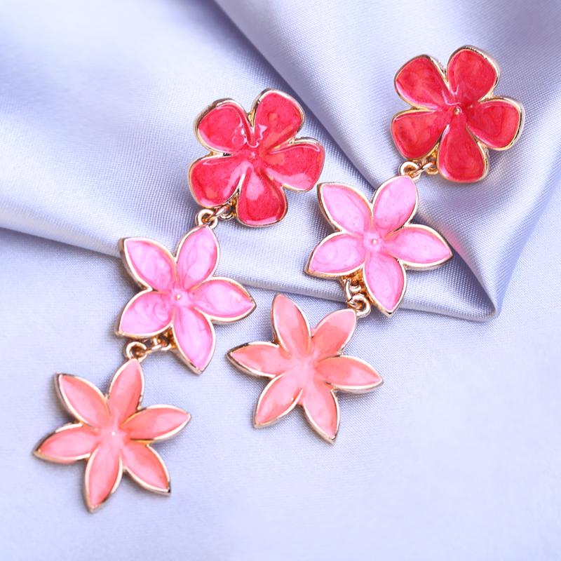 FEEYOO dlouhé náušnice pro ženy Design oblíbené módní květinové náušnice šperky