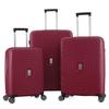 Set of 3 Expandable Hard Trolley Suitcases Polycarbonate - LYS Paris 2401/3 - Red