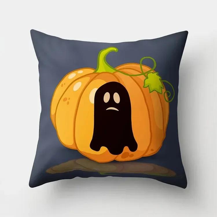 Halloween Witch Ghost Pumpkin Printing Catable Is Suitable for Family Living Room Sofa Room Decoration Pillow Sleeve