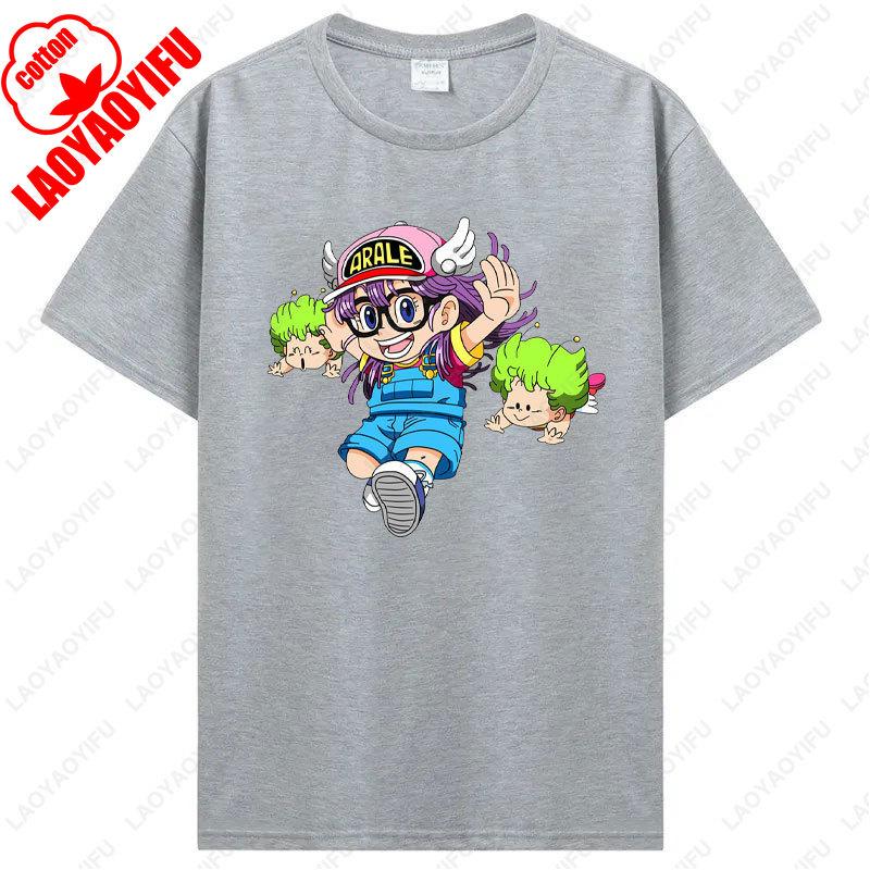 Arale Printing T Shirt Funny Man Women Cotton Tshirt Anime Print  Manga Clothing Vintage Fashion Streetwear Kawaii Casual Wear