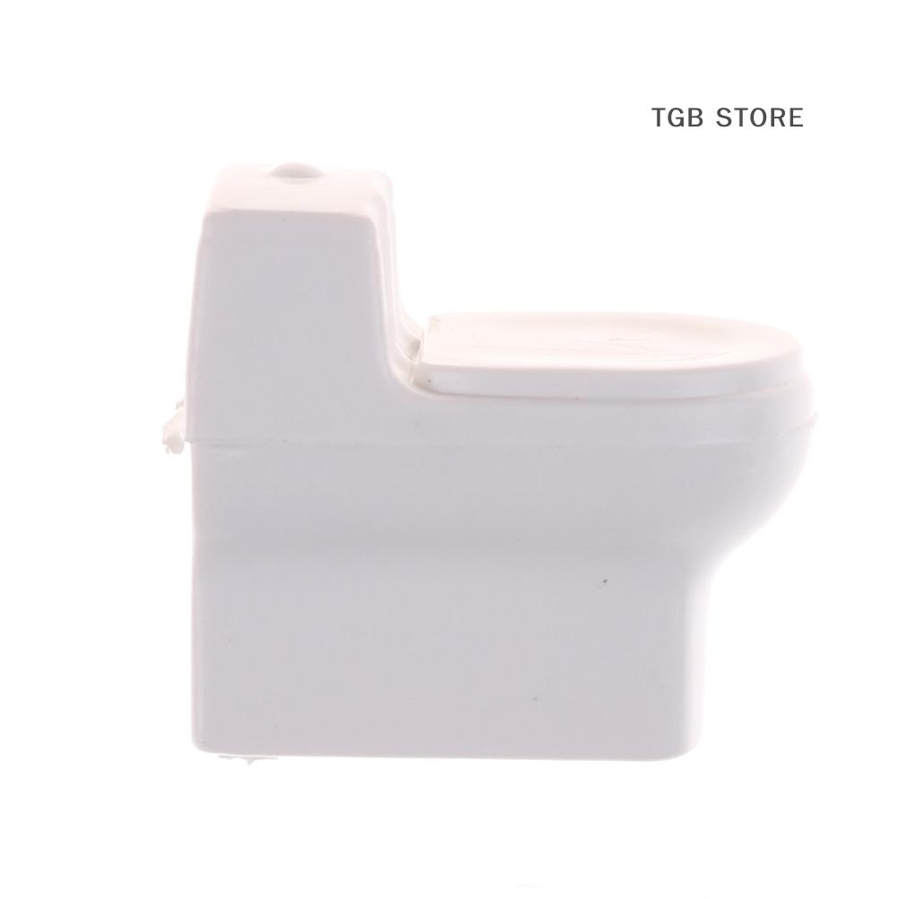 Dollhouse Miniature White Bathroom Toilet Model DIY Sand Table Landscape Scene Toys