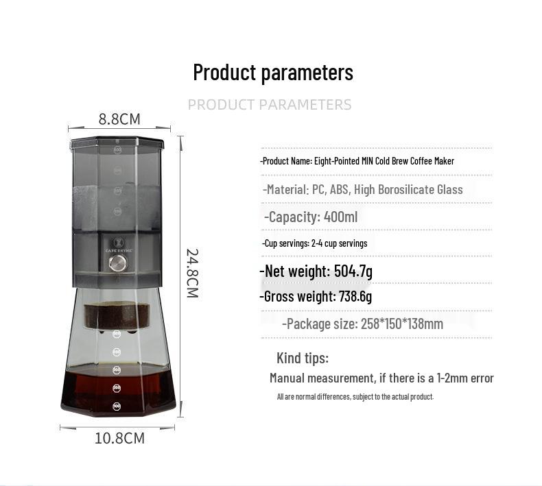 High Borosilicate Glass Cold Brew Coffee Maker - Commercial & Household Hand Drip Pot