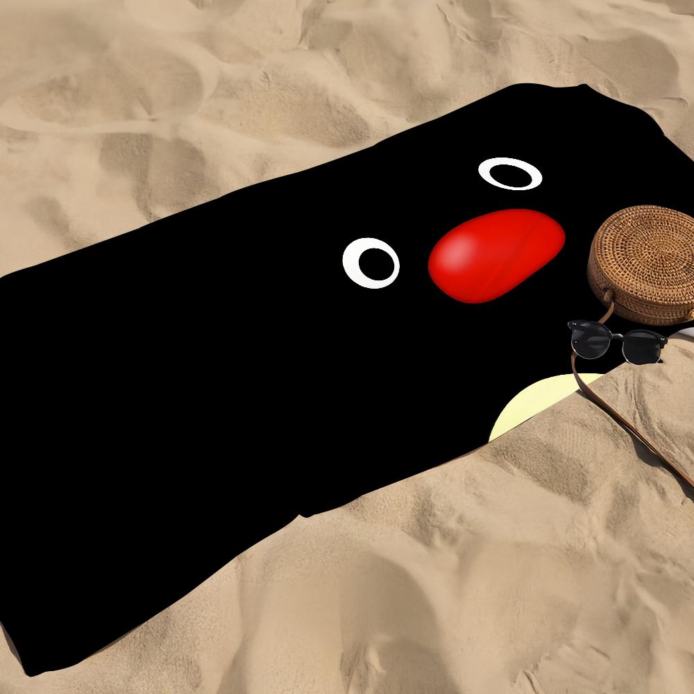 Asciugamano da Spiaggia P-Pingu Cartone Animato Carino Divertente Asciugamano da Spiaggia Sovradimensionato Asciugamano ad Asciugatura Rapida Assorbente Morbido Asciugamani da Piscina e Spiaggia per Uomini Donne