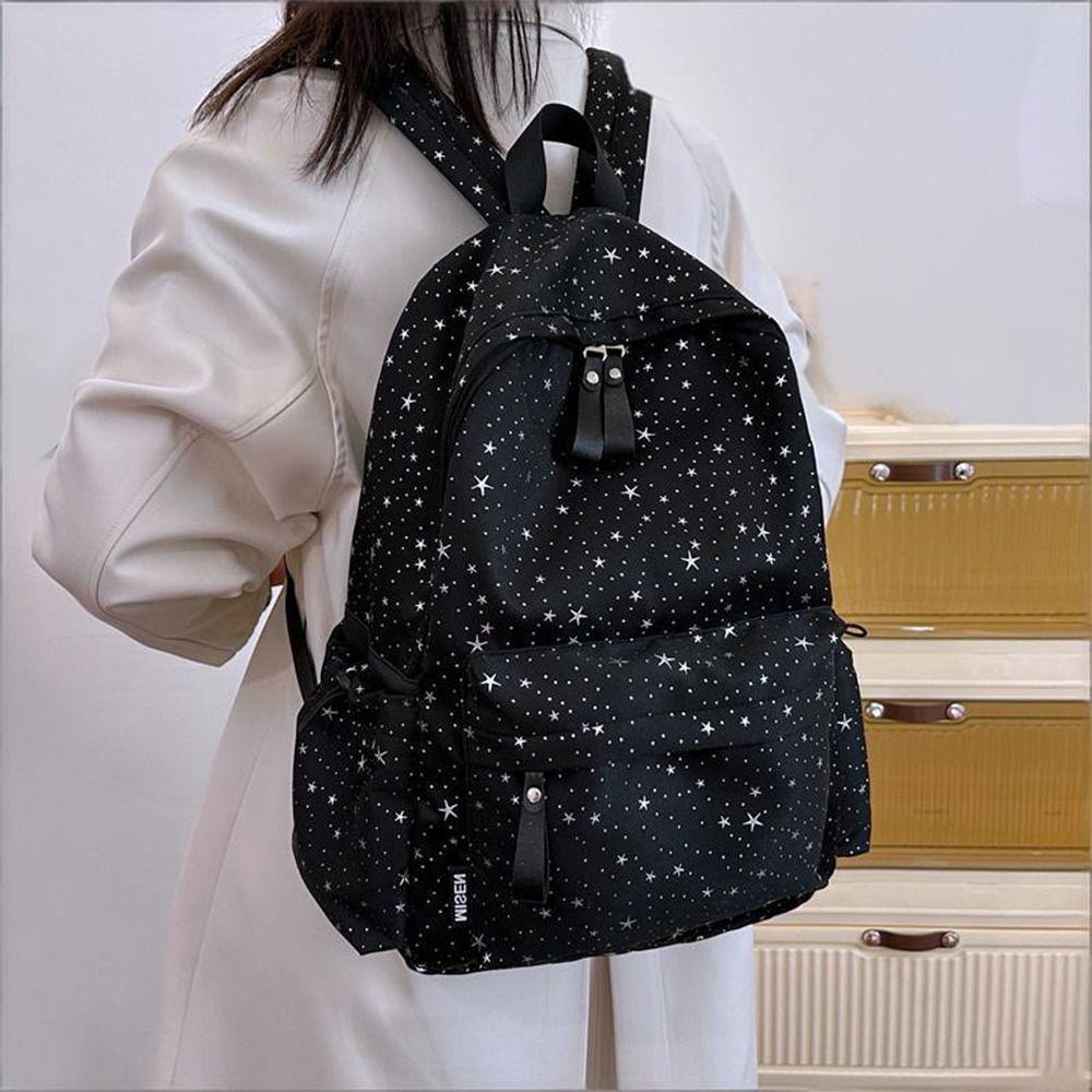 INS Oxford-Stoff Rucksack Mehrere Taschen Große Kapazität Schultasche Sternenmuster Reise Rucksack Damen