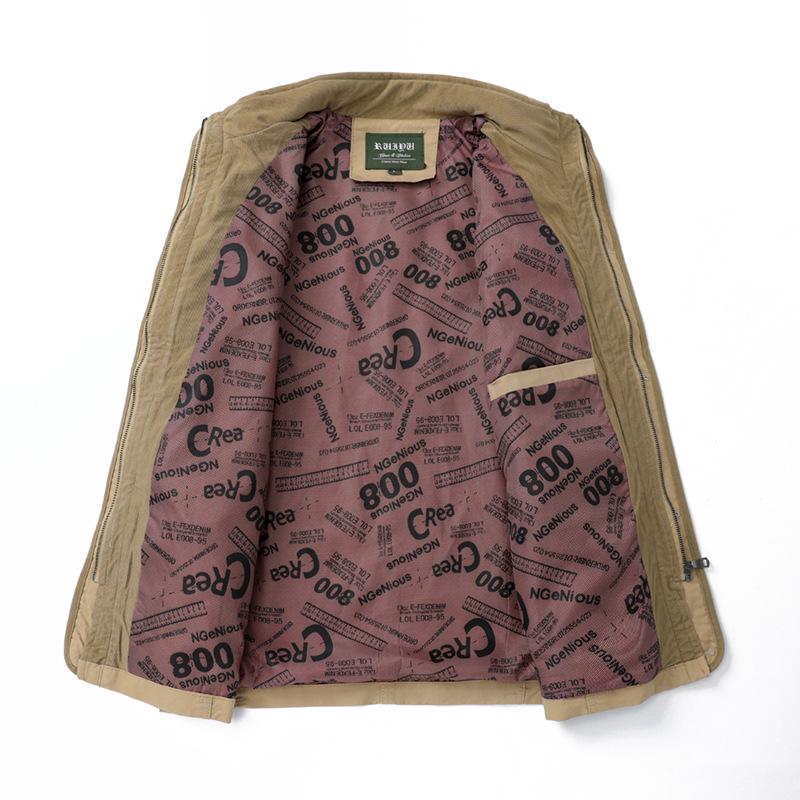 European Men's Cotton Windbreaker Jacket - Spring/Autumn, Middle-Aged, Thin, Casual Workwear Style