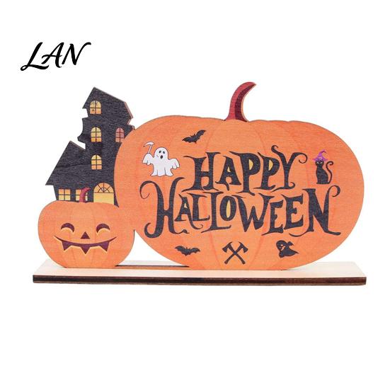 Halloween Home Festive Decor Wooden Table Sign, Cute Pumpkin Boo Ghost Centerpiece Tabletop for Indoor Mantel Fireplace Decorative Fall Sign