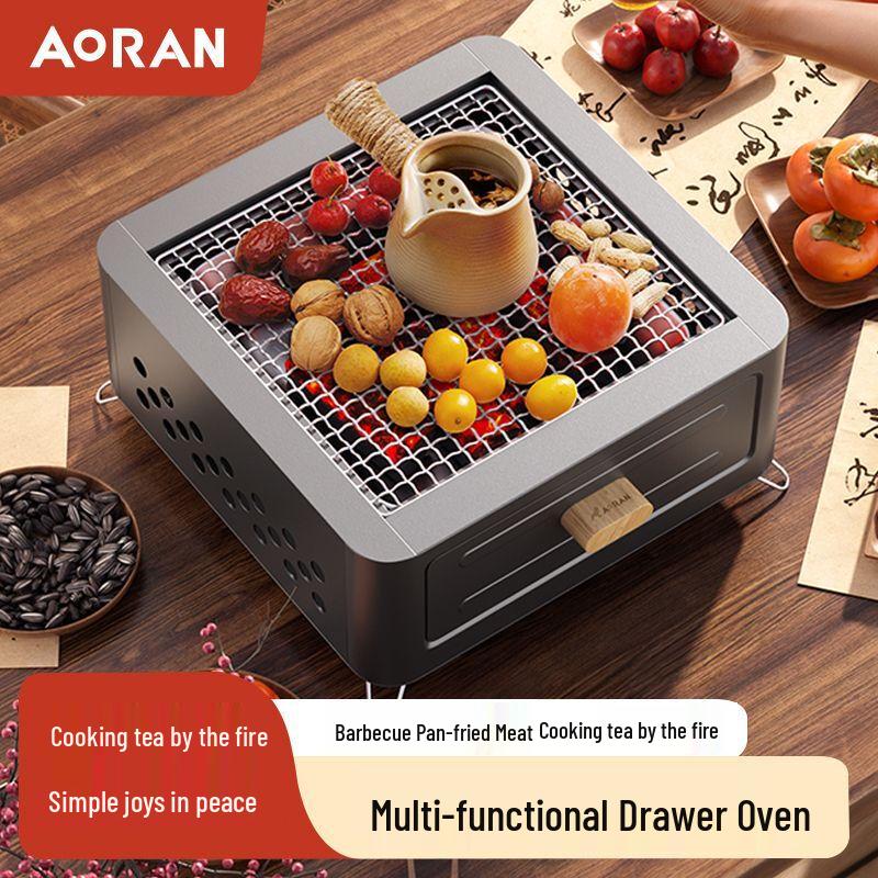 Aoran Outdoor Charcoal Grill & Tea Stove Set