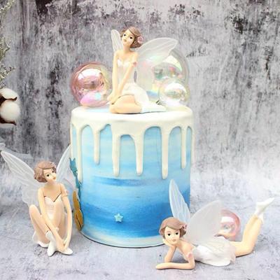 Talos Flower Fairy Figurine Wedding Birthday Cake Topper Dollhouse Ornament Desk Decor