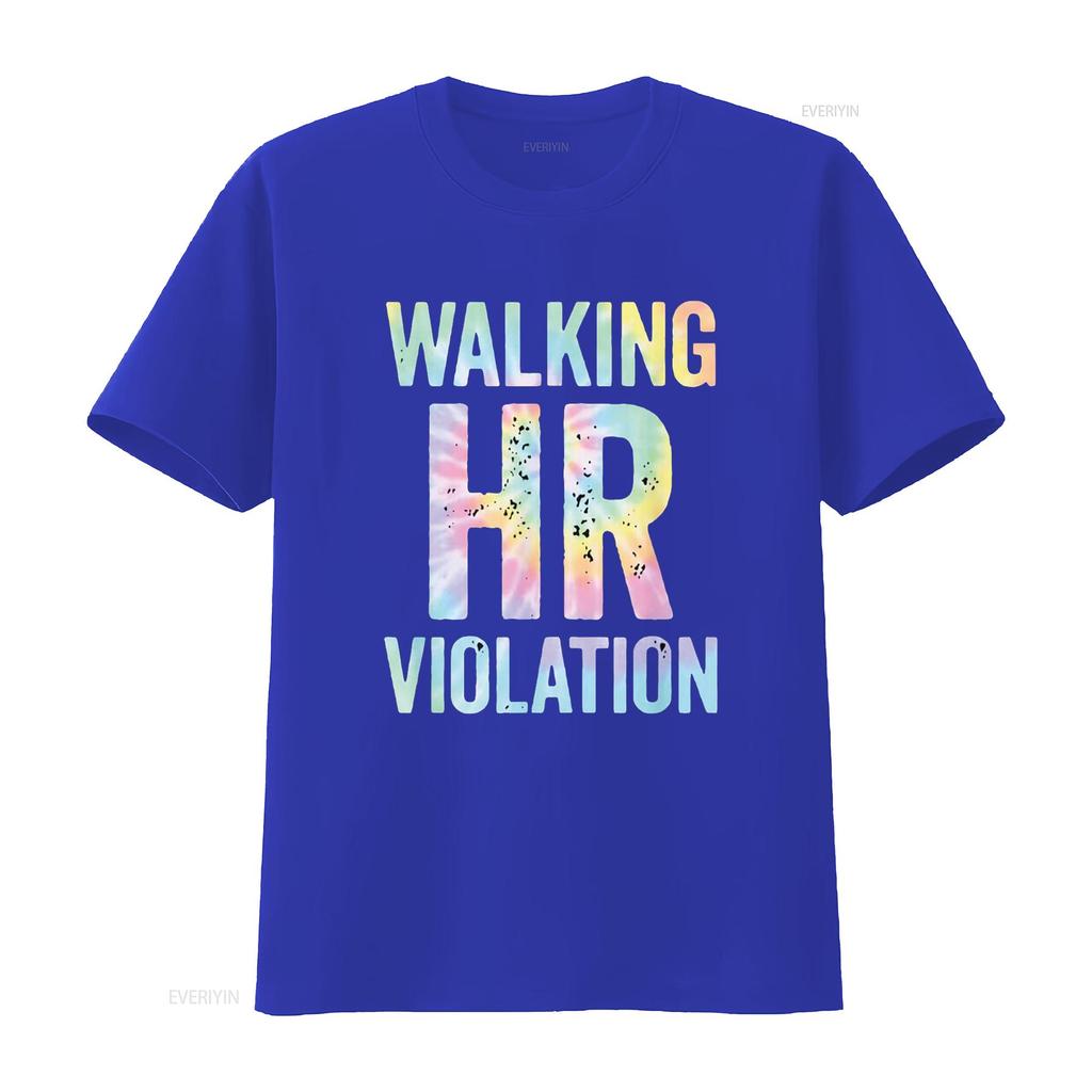 Vintage Walking HR Violation Human Resources Nigh Tie Dye T Shirt vintage Washed Top For Everyday Wear Casual graphic Versatile