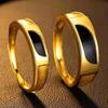Unique Geometric Brass Rings With Gold Plating And Agate For Stylish Couples