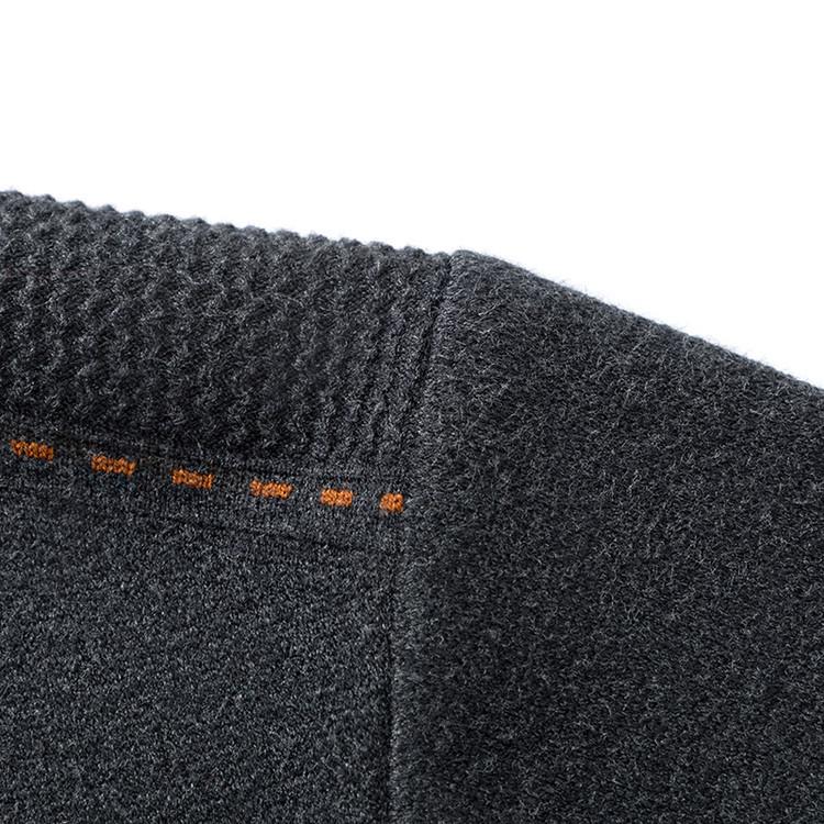 2025 Men's Autumn/Winter Knit Sweater: Half-High Collar, Zipper, Loose Fit, Long Sleeve Pullover