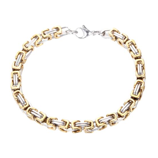 Męska łańcuszek ze stali nierdzewnej Link Biker Rocker bransoletka Bangle biżuteria prezent