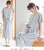 Maternity Nursing Open Floral Short Maternity Gray [ANGELIEBE] Pajamas, Clothes, Front, Jersey, Pattern, Sleeves, Nightgown, Prenatal, Postnatal,