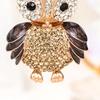 Süßer Eulen Strass Schlüsselanhänger für Damen Mädchen Kunstkristall Tier Schlüsselring Anhänger für Geldbörsen Handtasche Rucksack