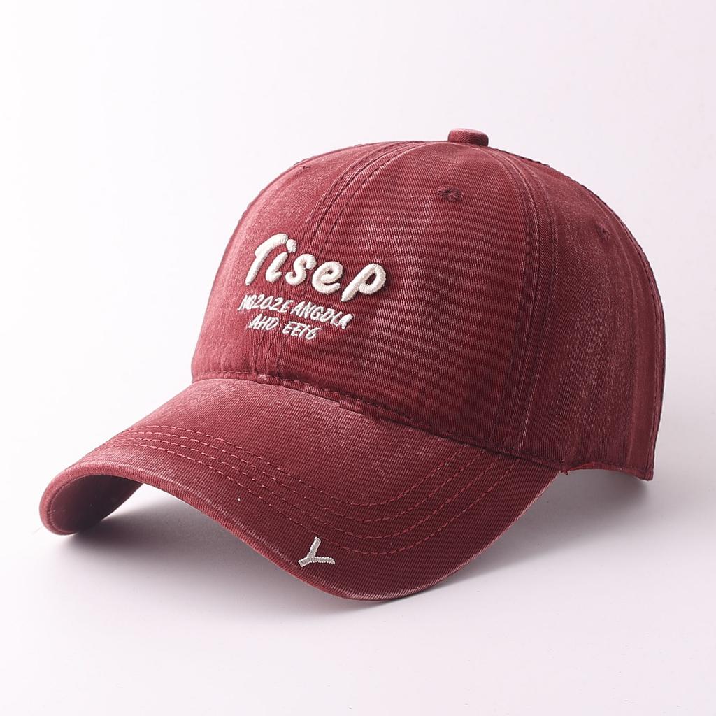 European and American Fashion Washed Denim Baseball Cap, Wide Brim, Small Face, Big Head Circumference, Peaked Cap, Sun Hat, Man