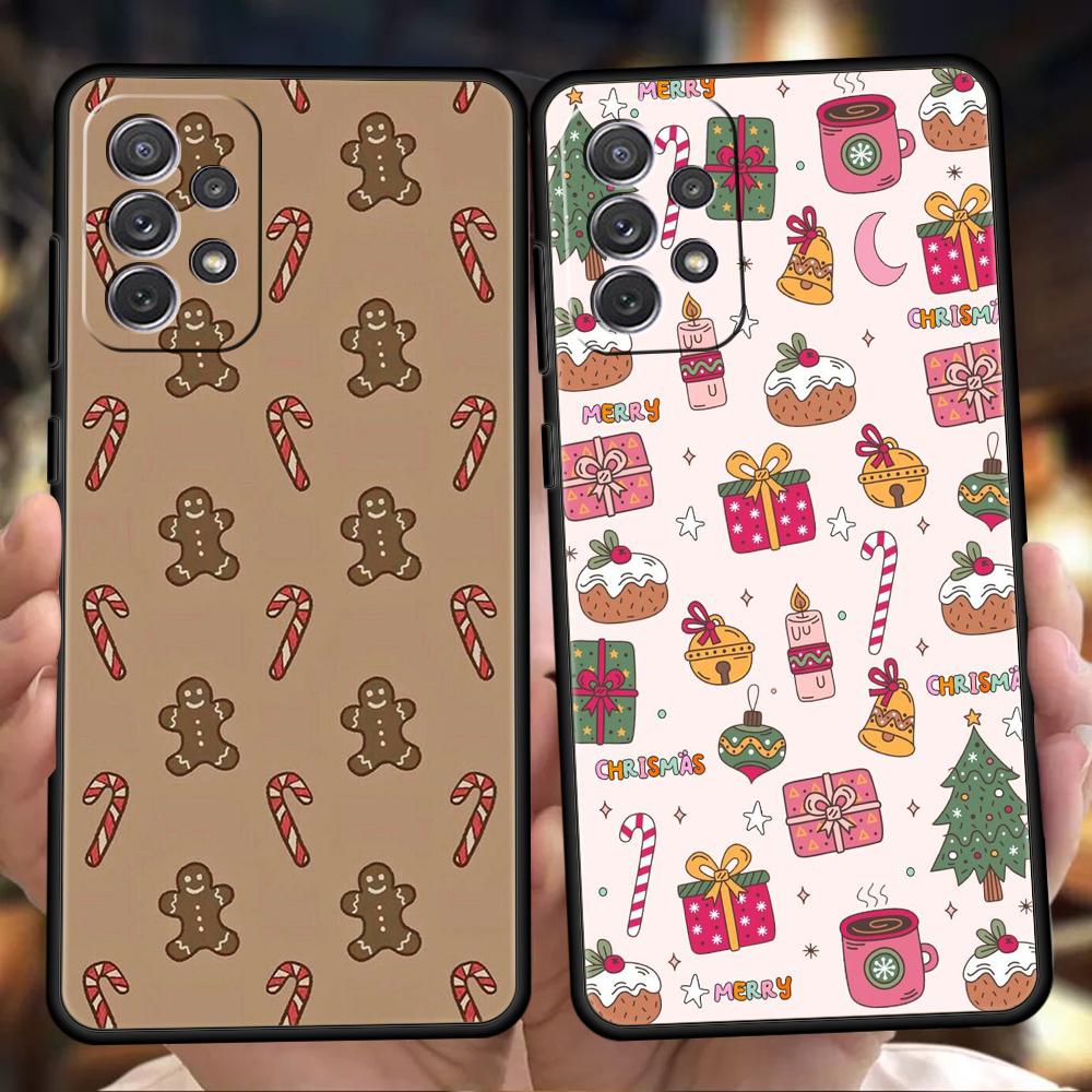 Phone Case For Samsung A15 A13 A35 A55 A51 A71 A41 A31 A21S A03S A05 A17 A23 A25 A33 A53 A73 5G A07 4G Cover Cartoon Christmas