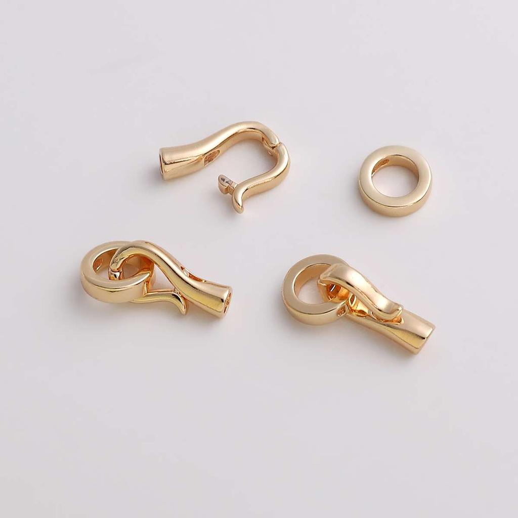 Copper Fish Hook Clasp with Ring for DIY Jewelry Making, 20mm