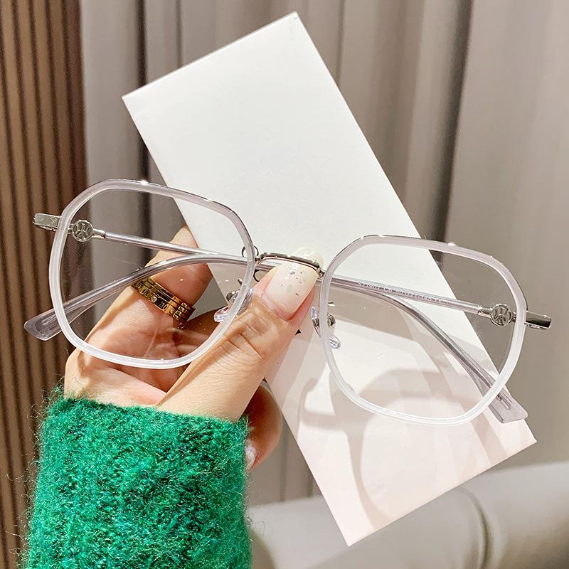 Metal Glasses Frame Antique Progressive Flat Mirror Myopia Frame Oval Frame Mirror Frame Tr Double Circle Tide