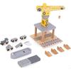 Grue en Bois GINGER HOME pour Enfant, Ensemble avec Train, Camion et Bateau, 28x20x45 cm