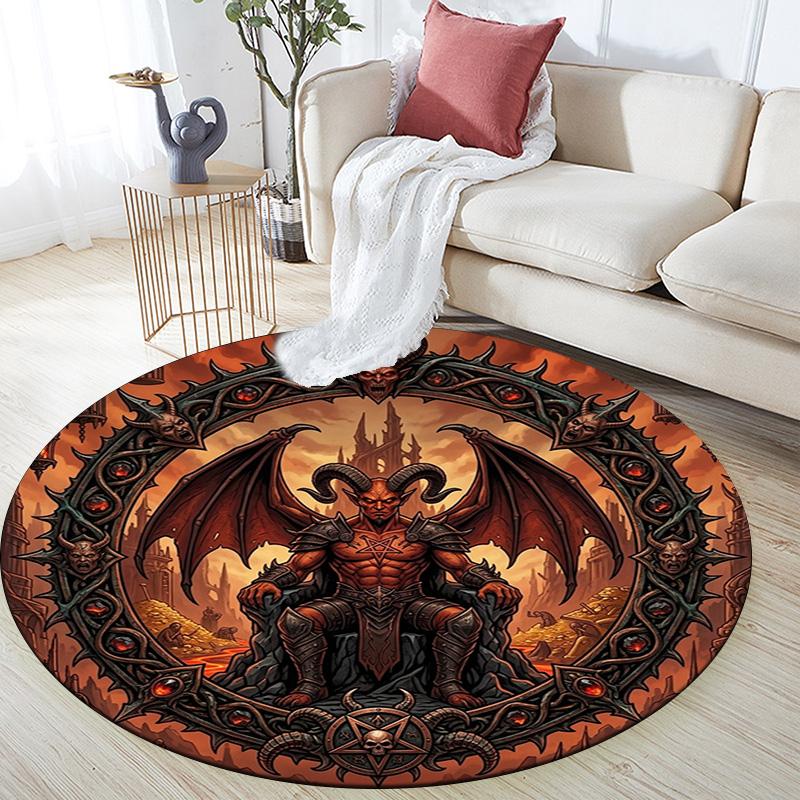 Demon Throne Hell Round Area Rug Under Office Chairs Bedroom Living Room Home Decor