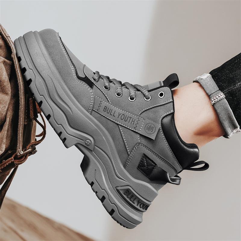 New Fashion Autumn And Winter Men's High Top Martin Boots Students Male Boys Trending Soft Sole Work Shoes Labor Protection Martin Sneakers