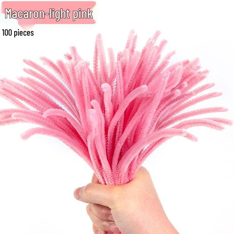 Encrypted Pipe Cleaners: Dense, Thickened 8mm White Strips with Mixed Colors for Handmade DIY Bouquets