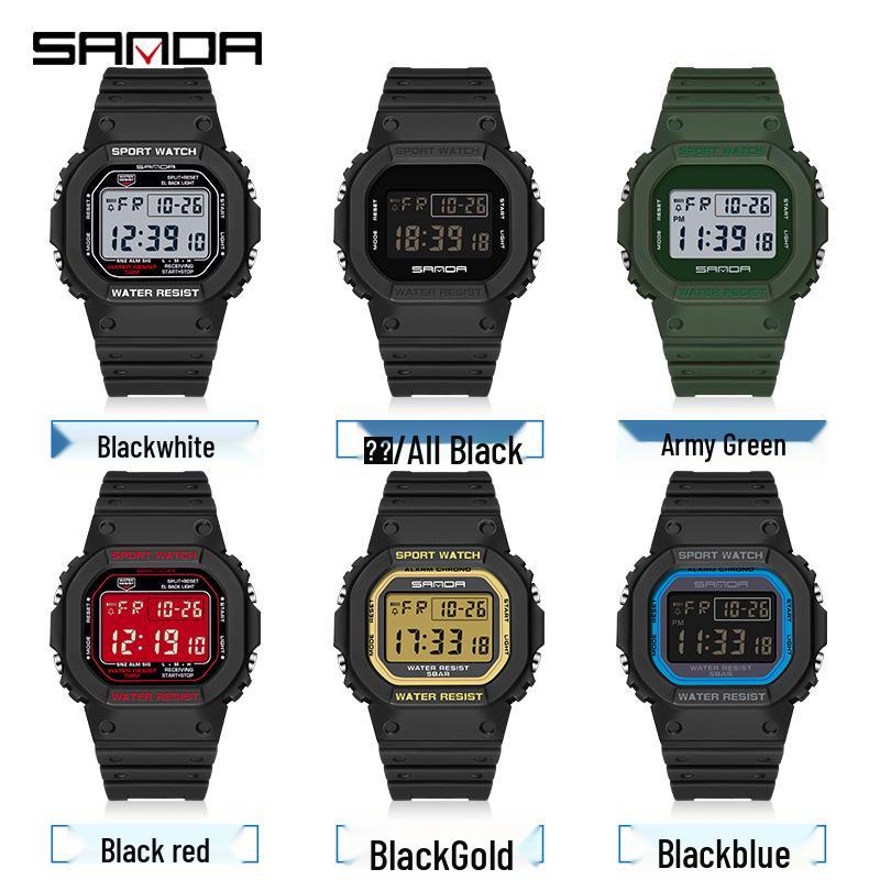 שעון ספורט חיצוני סטודנטים Sanda זוהר עמיד במים ועמיד בפני זעזועים