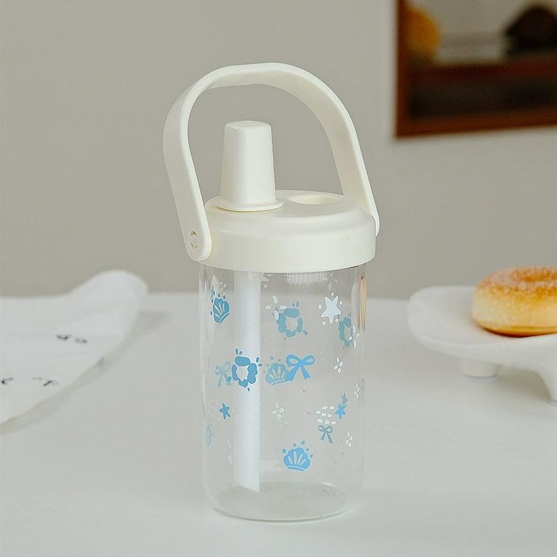 New Plastic Water Bottle With Straw Lid Portable Large Capacity Bubble Milk Tea Cups for Children Students Leak Proof Coffee Cup