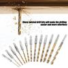 13pcs Titanium Coated Drill Bit Set High Speed Steel Titanium Coated Drill Bits  Wood Drilling