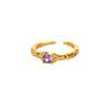 Court Style Retro Gold Copper K Gold-plated Ring Women's Light Luxury Fashion Micro-inlaid Zircon High-end Exquisite Ring