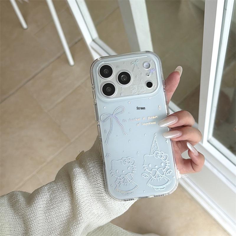 

Cartoon Cat Long Hat iPhone 17/16 Pro Max/15 Pro Girly Case Apple 17 Pro Max