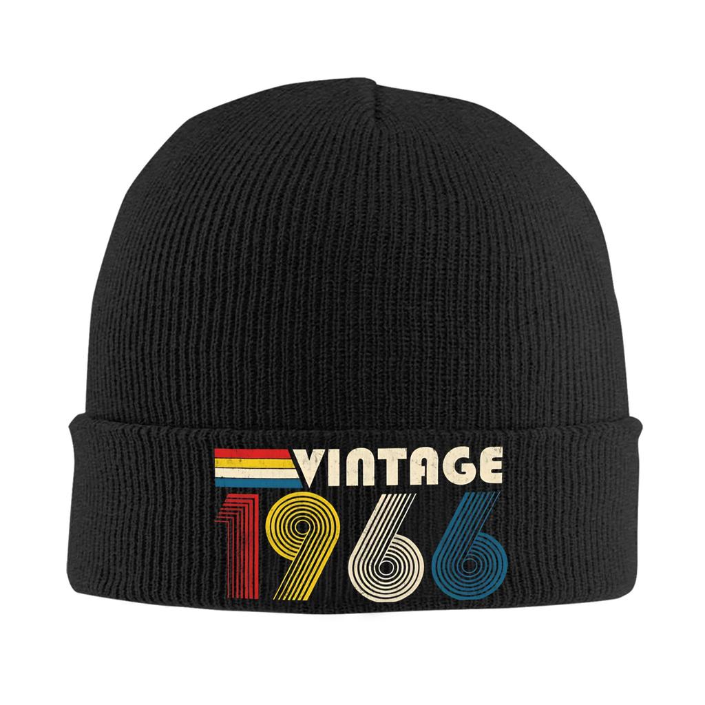 Men Women Knit Cuff Beanie Born in 1966 vintage age 60 years old 60th birthday Winter Warm Knitted Caps Beanies Skullies