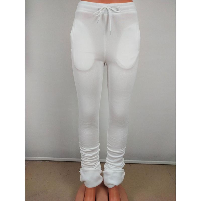 

Уличная одежда, тонкие женские плиссированные брюки с высокой талией и завязками, осенне-зимние брюки, однотонные модные повседневные брюки с комплектом XXL белый