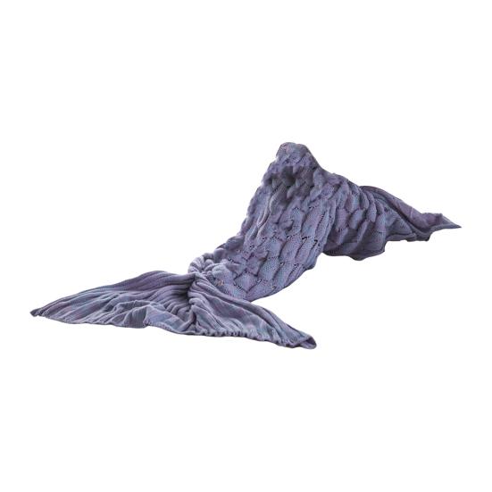 Mermaid Tail Blanket Knitted Scale Texture Elastic Thick Keep Warm Sleeping Bag