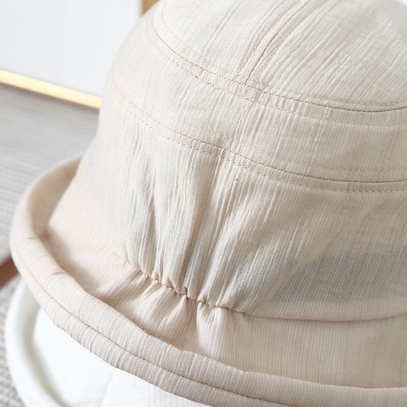 New Versatile Casual Bucket Hat Sun Protection Export Japan and South Korea Travel Basin Hat Breathable Solid Color Simple Art