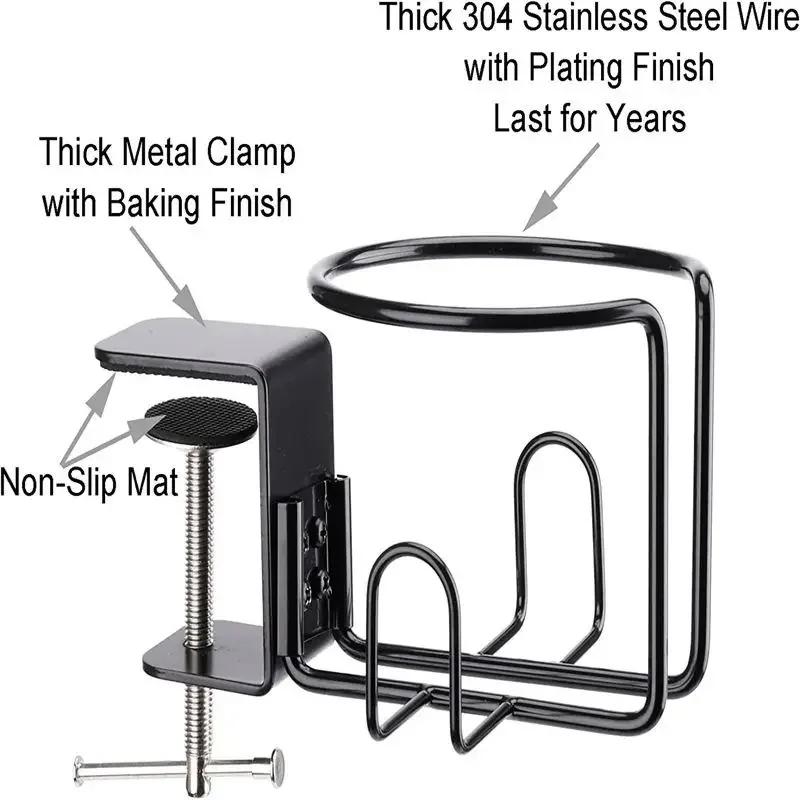 Domowy Klips na Stół Uchwyt na Kubek Montaż Pionowy Poziomy Antyrozlewowy Biurowy Stojak na Kubki na Biurko Metalowy Zacisk Taca do Przechowywania Butelki na Wodę